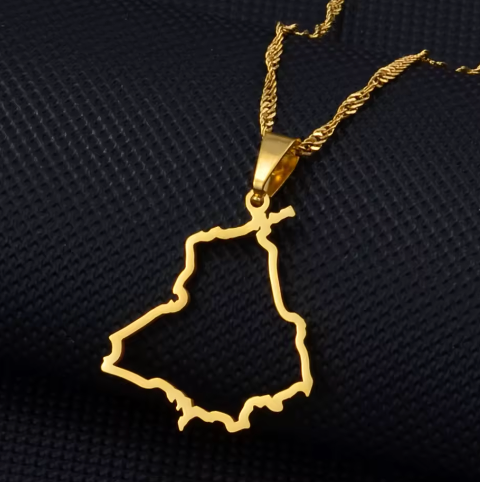 Punjab India Map Pendant Necklace